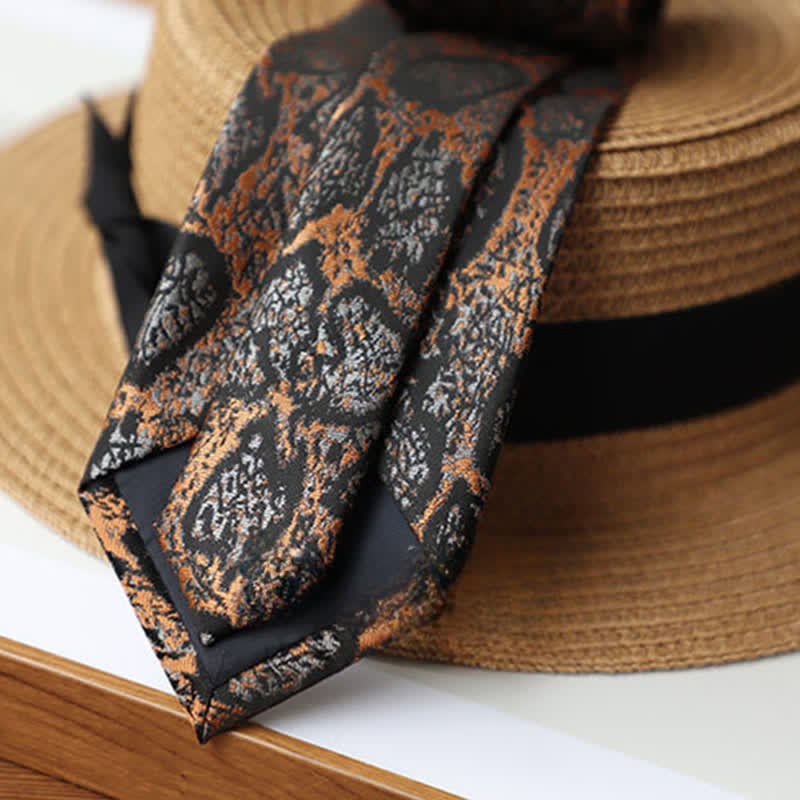 Men's Abstract Black & Orange Exotic Mystery Necktie - image 2