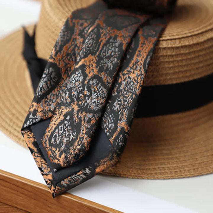Men's Abstract Black & Orange Exotic Mystery Necktie - image 2
