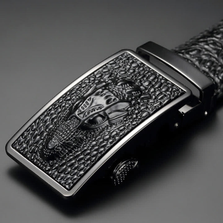 Men's Exotic Alligator Head Buckle Leather Belt - image 4