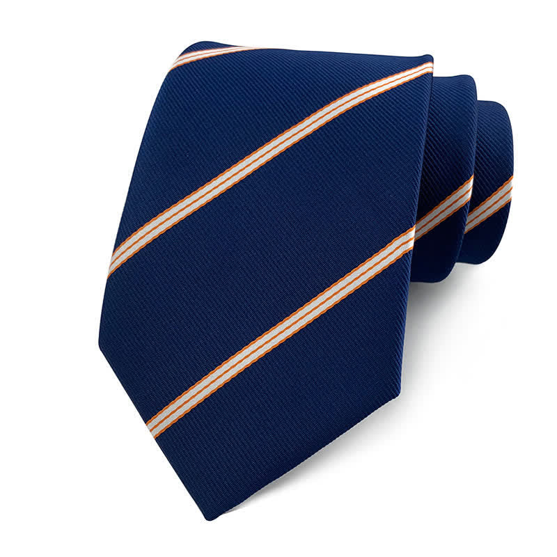 Men's Traditional Repp Striped Office Necktie - Navy - image 3