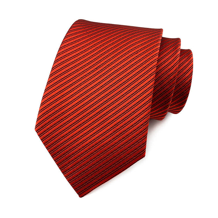 Men's Solid Color Discreet Twill Work Necktie - Red - image 8