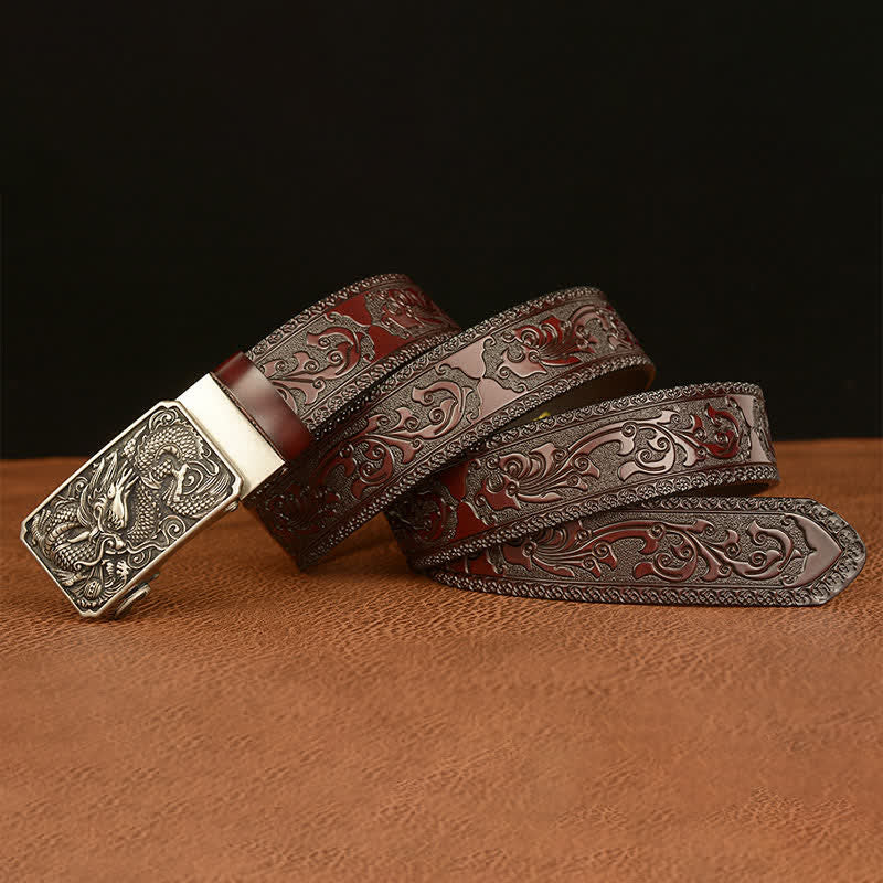 Men's Dragon Square Buckle Leather Belt - image 16