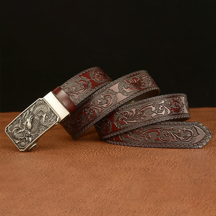 Men's Dragon Square Buckle Leather Belt - image 16