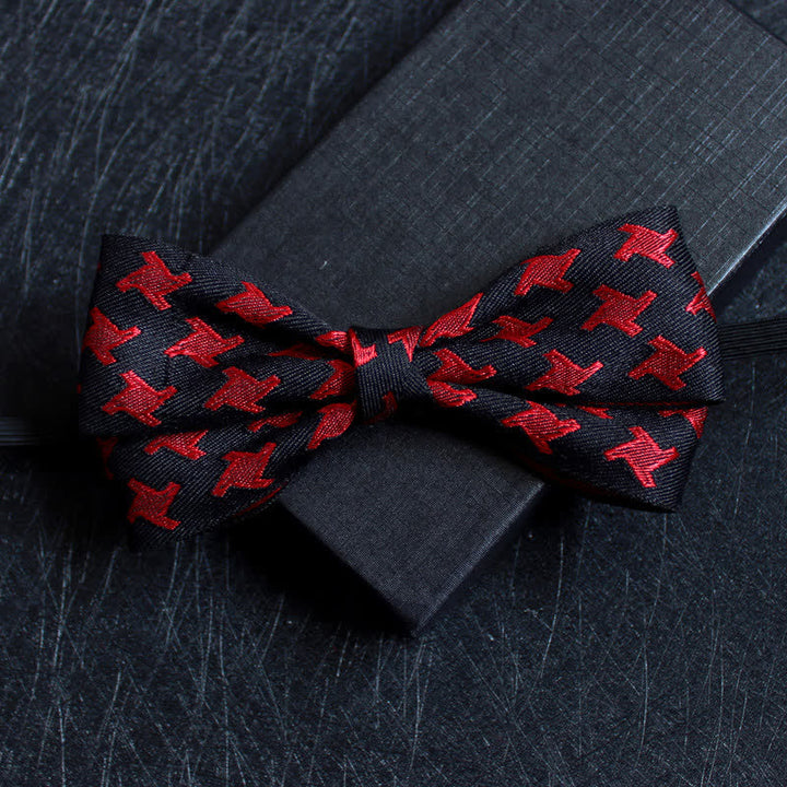 Men's Abstract Pattern Double Layers Bow Tie