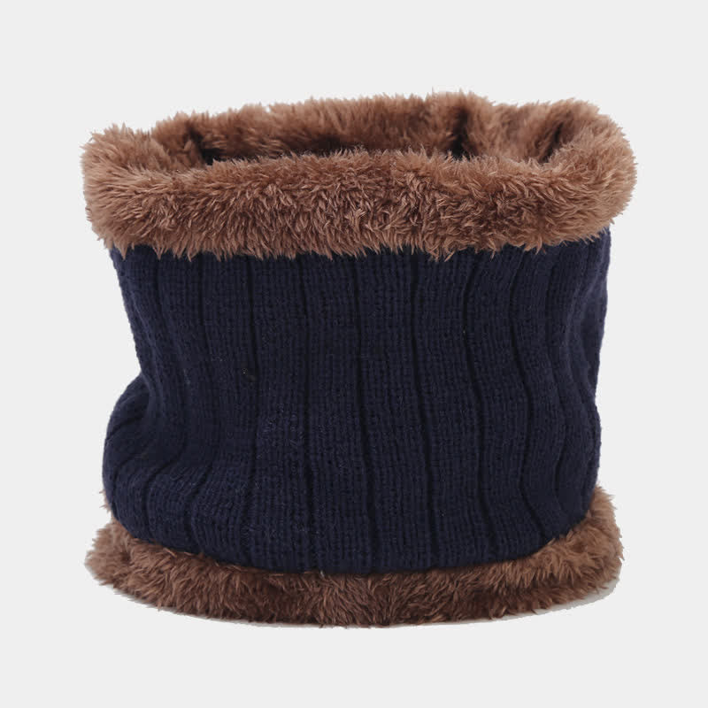 3Pcs Unisex Thickened Twill Knit Hat Scarf Gloves Set - image 2