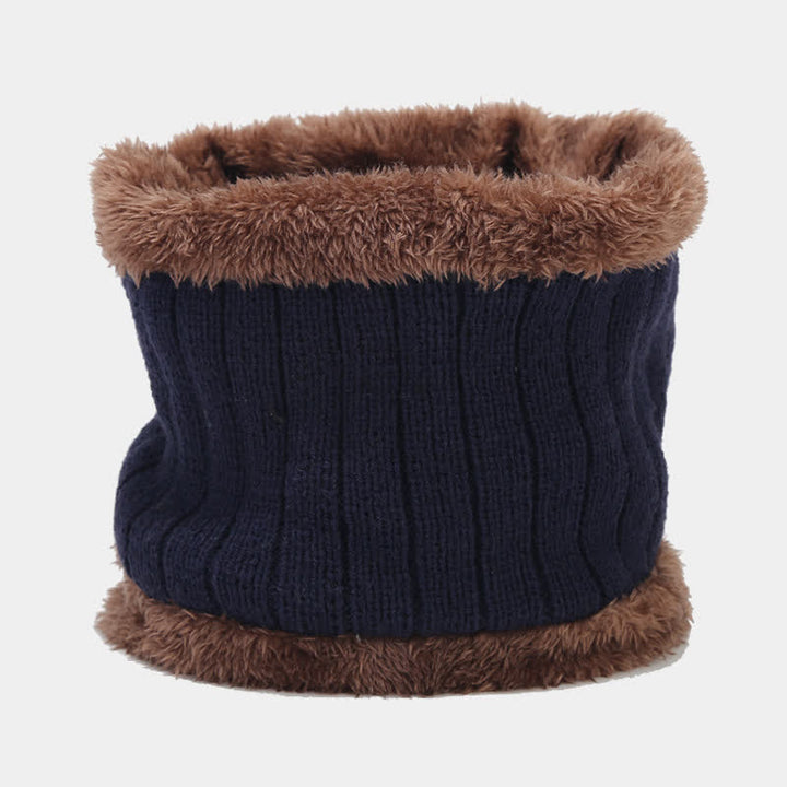 3Pcs Unisex Thickened Twill Knit Hat Scarf Gloves Set - image 2
