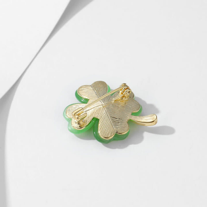 Women's Lucky Four-Leaf Clovers Brooch - image 3