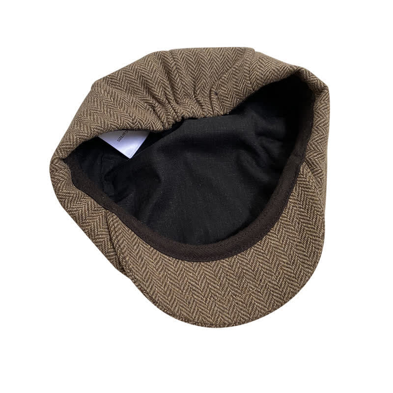 Coffee Fine Herringbone Octagon Beret Cap - image 7