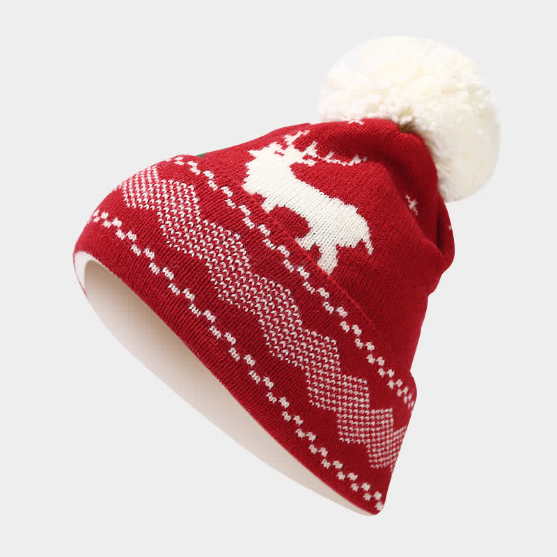 3Pcs Women's Reindeer Tree Jacquard Hat Scarf Gloves Set - image 2
