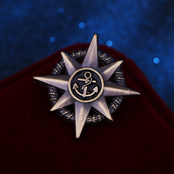 Men's Star Ship Anchor Brooch - Dark Bronze - image 7