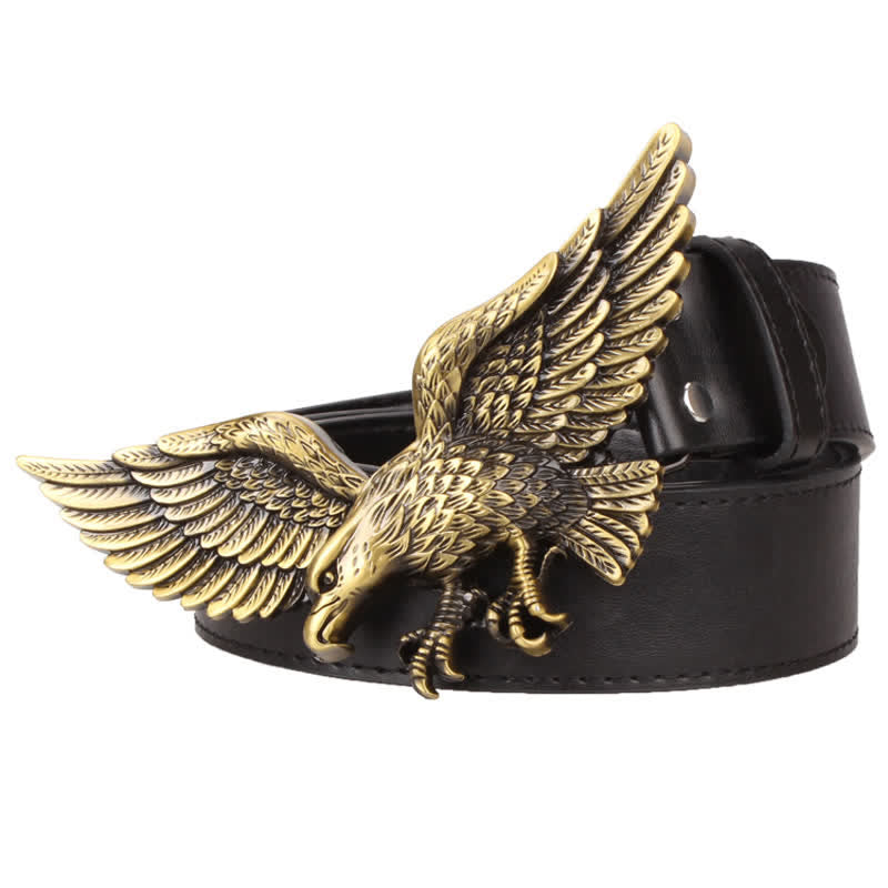 Men's Personality Large Flying Eagle Buckle Leather Belt - image 3
