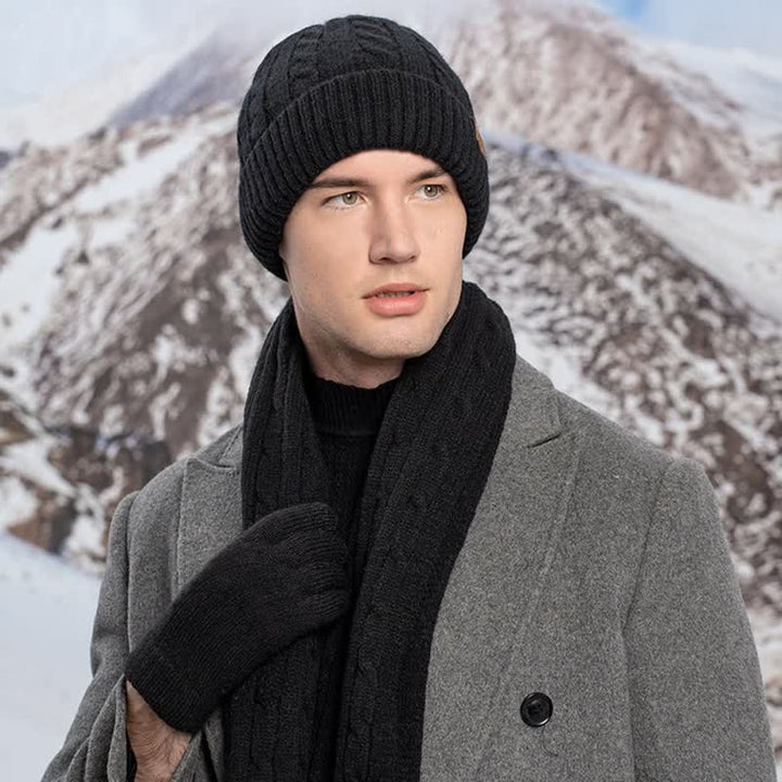 3Pcs Unisex Warm Hat Scarf Gloves Set - image 17