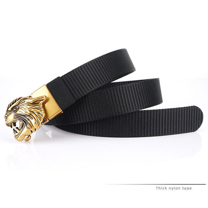 Men's Roaring Tiger Head Nylon Belt - image 6