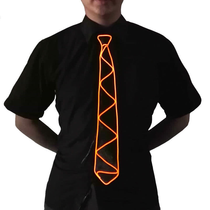 Cool Neon LED Strip Glowing Necktie - Orange - image 10