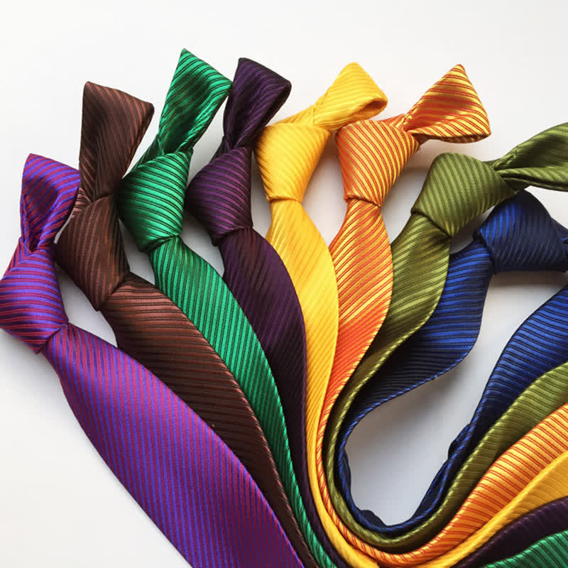 Men's Solid Color Discreet Twill Work Necktie - image 2