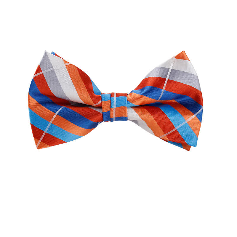 Men's Captivating Bright Striped Bow Tie - Orange - image 1