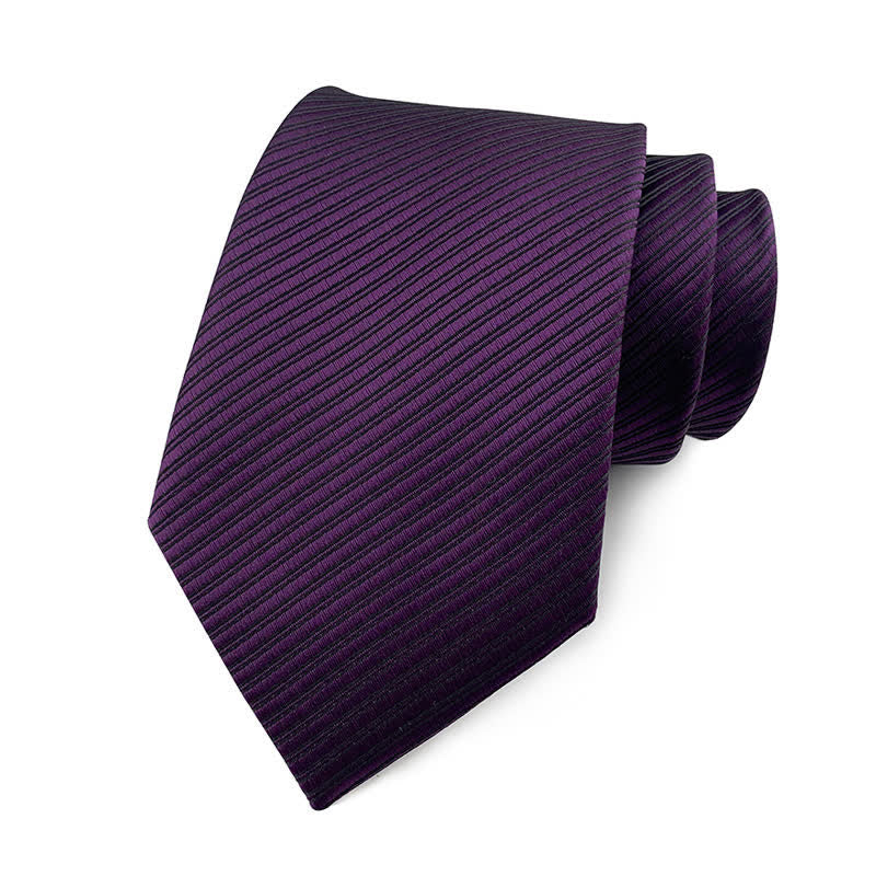 Men's Solid Color Discreet Twill Work Necktie - Purple - image 15