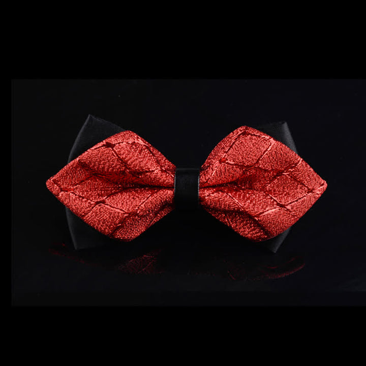 Men's Bling Diamond Pointy Tuxedo Bow Tie - Red - image 2