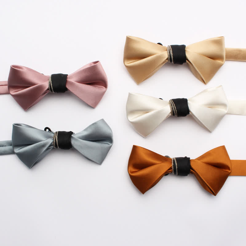 Men's Classic Glossy Solid Colored Bow Tie - image 12