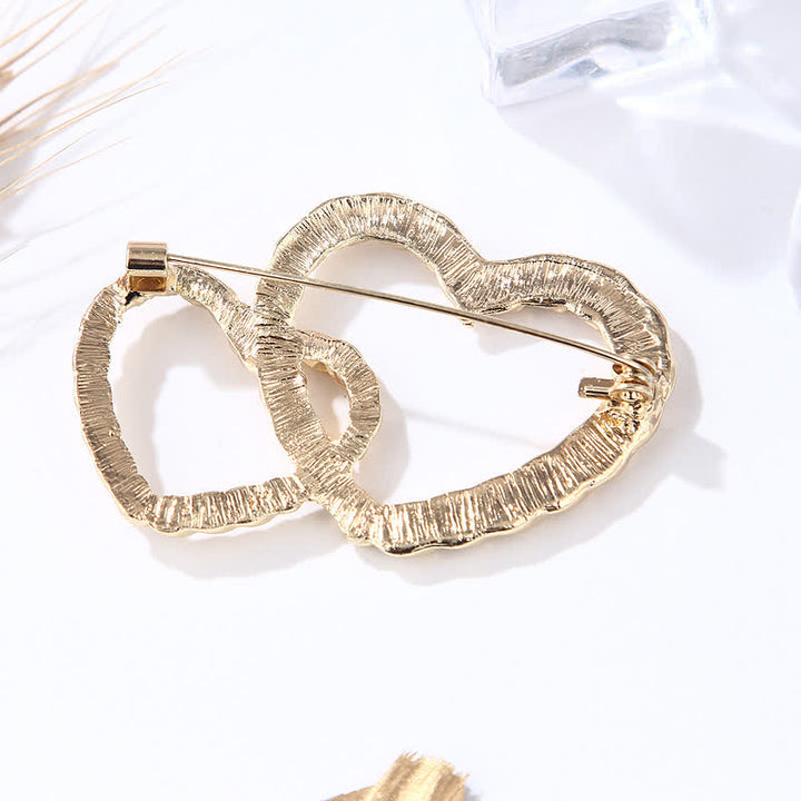 Women's Double Love Heart To Heart Brooch - image 5