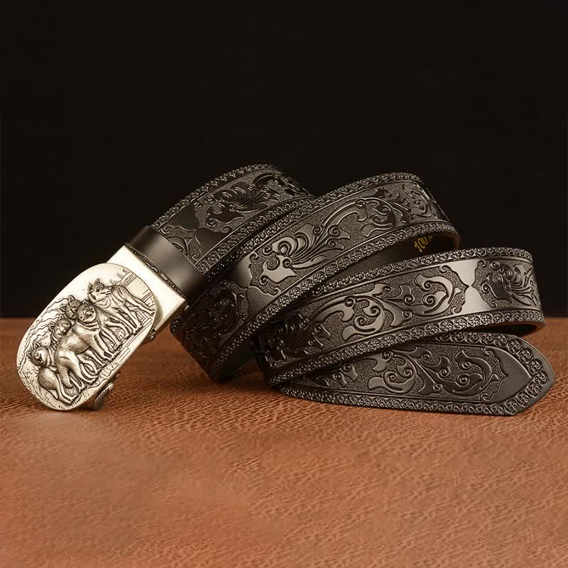 Men's Retro Pack Of Wolves Leather Belt - image 16
