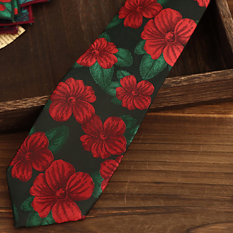 Men's Flame Azalea Blossoms Necktie - image 2