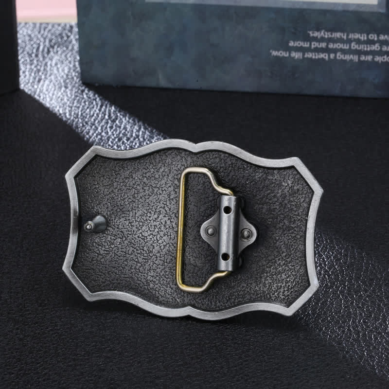 Men's DIY Long Horn Bull Arrow Buckle Leather Belt - image 1