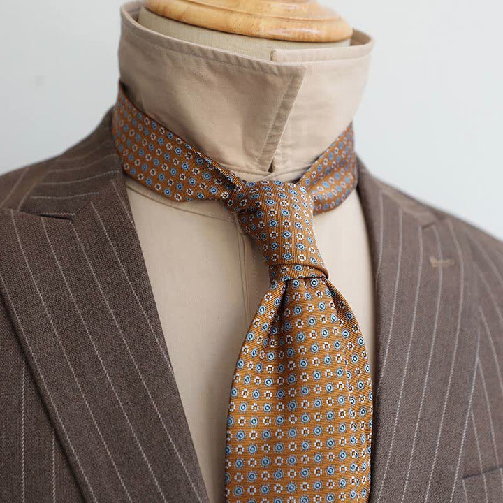 Men's Coffee Colors Series Striped Paisley Necktie - image 3
