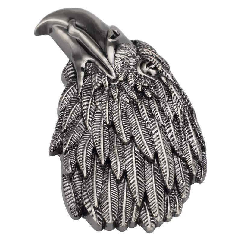 Men's DIY 3D Bald Eagle Head Buckle Leather Belt - image 2