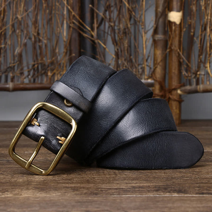 Men's Chic Distressed Cracked Leather Belt - image 6
