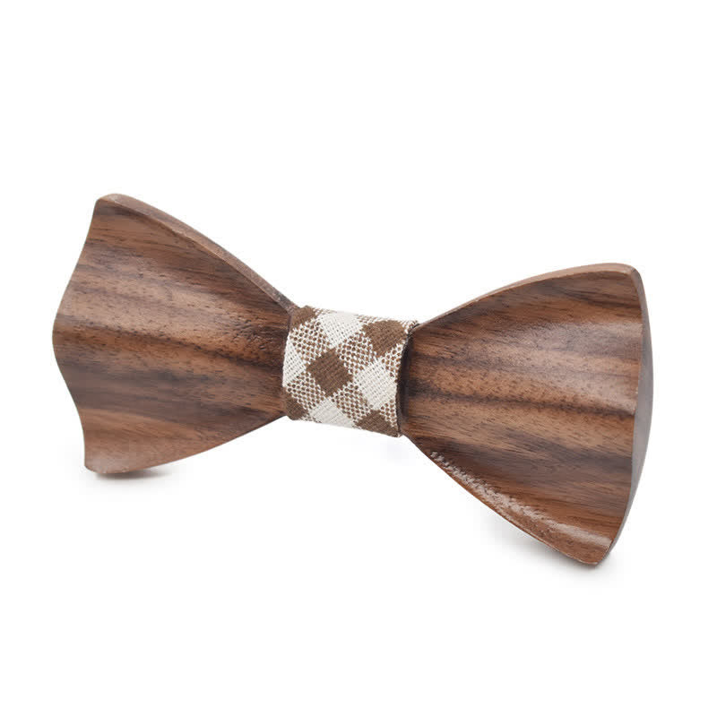 Men's Classic Maple Wooden Bow Tie - Black #3 - image 4