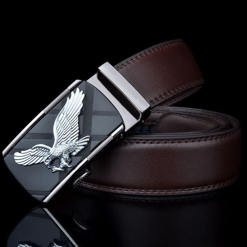 Men's Animal Eagle Automatic Buckle Leather Belt - image 0