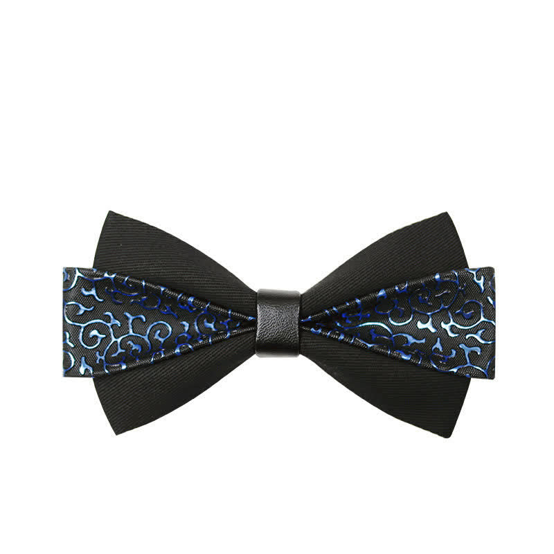 Men's Flame PU Leather Bow Tie - Blue - image 0
