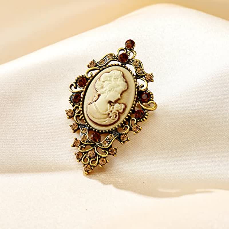 Women's Palace Beauty Queen Cameo Brooch - image 4