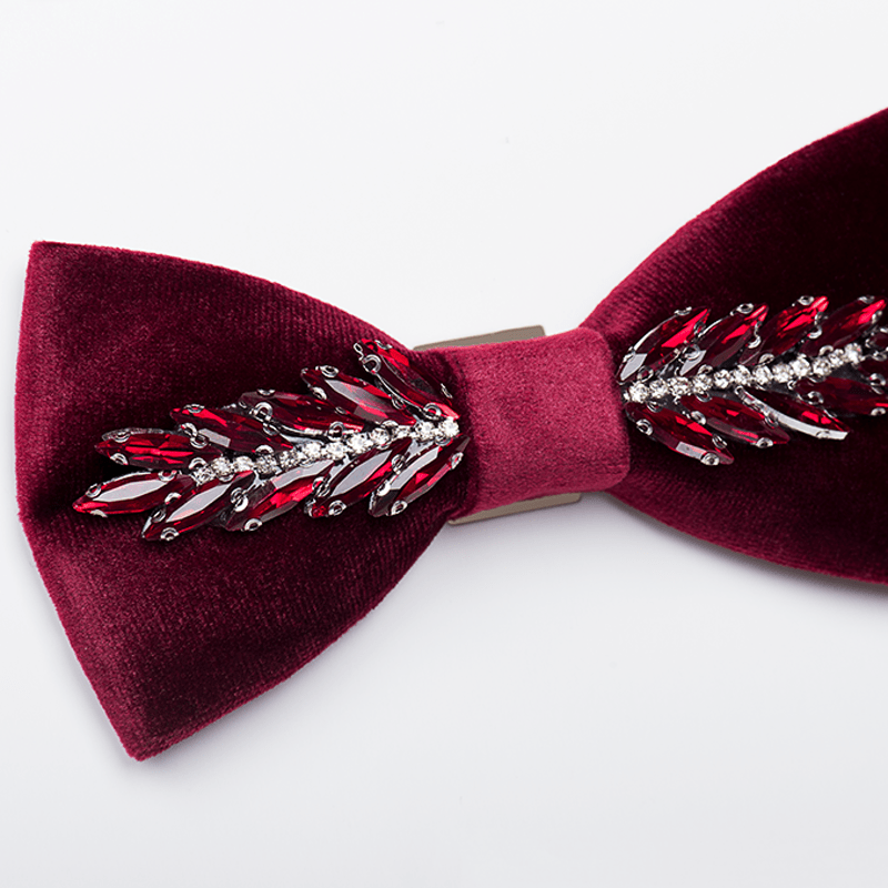 Men's Witty Crystal Velvet Bow Tie - image 4
