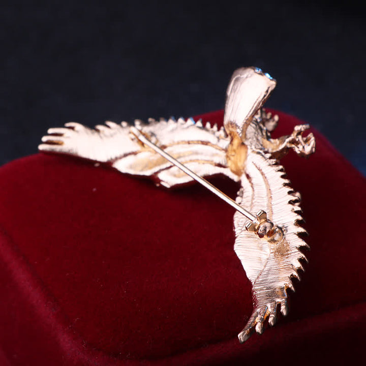Men's Retro Soaring Bald Hawk Brooch - image 8