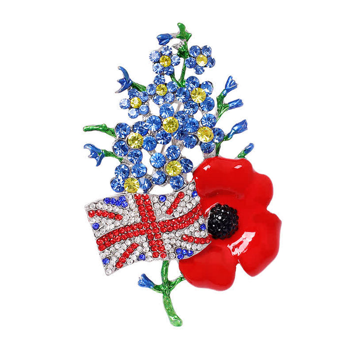Unisex Multi Colour Union Flag Poppy Brooch - image 2