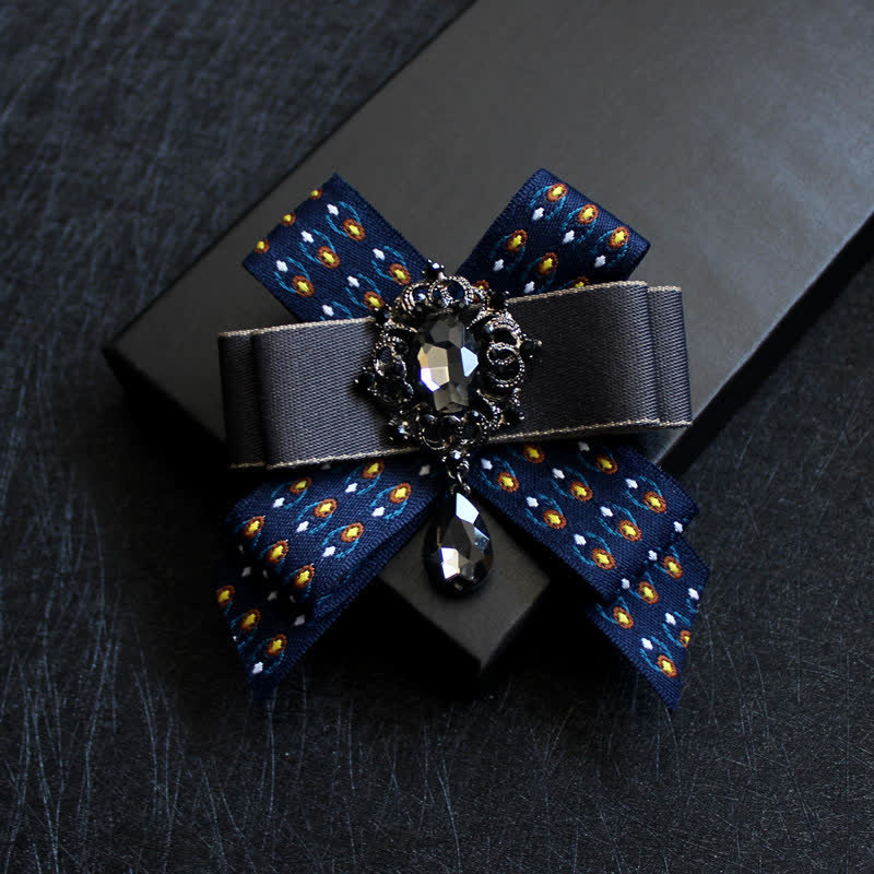 Luxury Blue Rhinestone Waterdrop Bow Tie - Style #3 - image 4