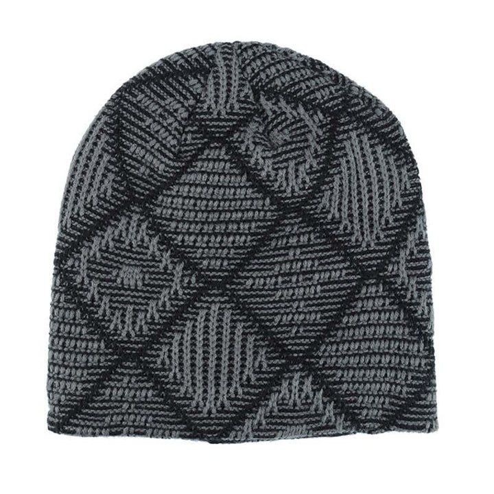 Elastic Skiing Plaid Pattern Beanie Knitted Hat - image 3