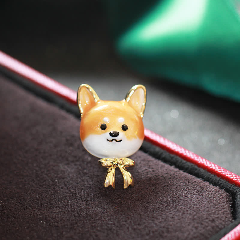 Unisex Cute Enamel Shiba Inu Dog Brooch - image 2