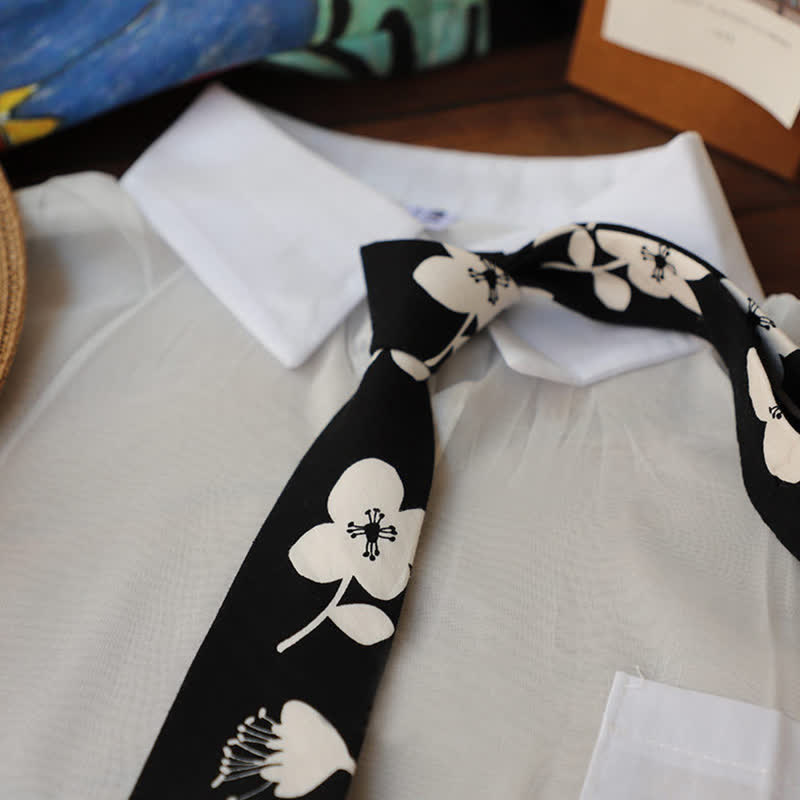 Men's Elegant Floral Skinny Necktie - image 3