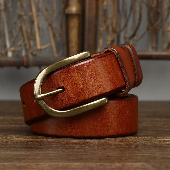 Men's Casual Smooth Glossy Leather Belt - image 4