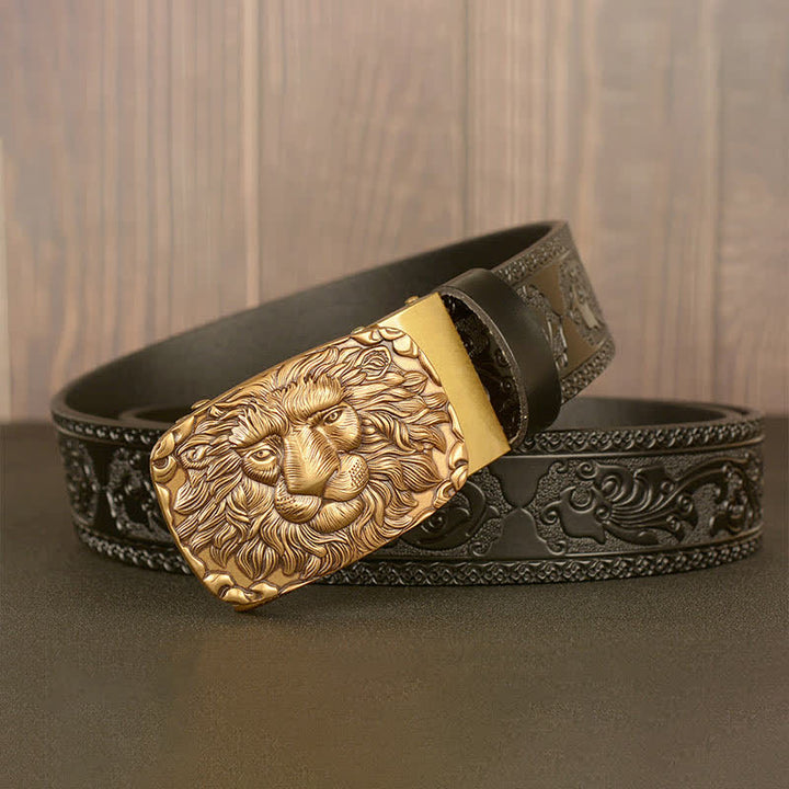 Men's Honor Male Lion Head Leather Belt - image 12