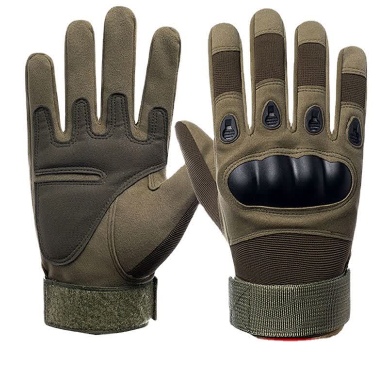 Motorcycle Riding Thicken Fleece-lined Tactical Gloves - Army Green - XL - image 0