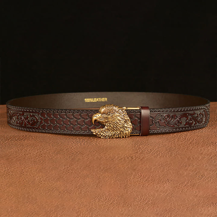 Men's Three-dimensional Eagle Head Leather Belt - image 3