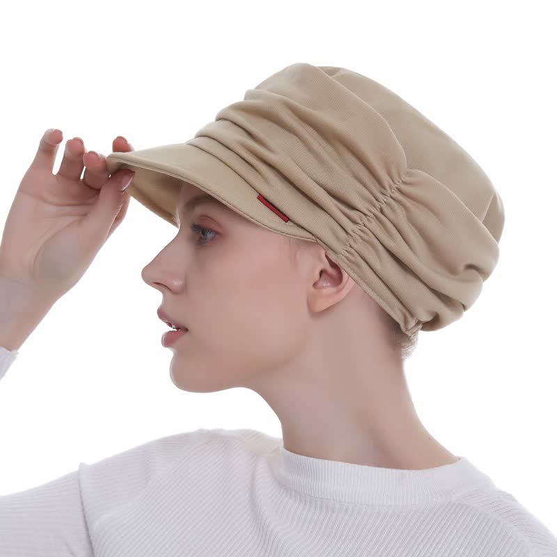 Women's Soft-Brimmed Hat Pleated Baseball Cap - Beige - Adjustable (Approx. 21 5/8"-23 5/8") - image 21