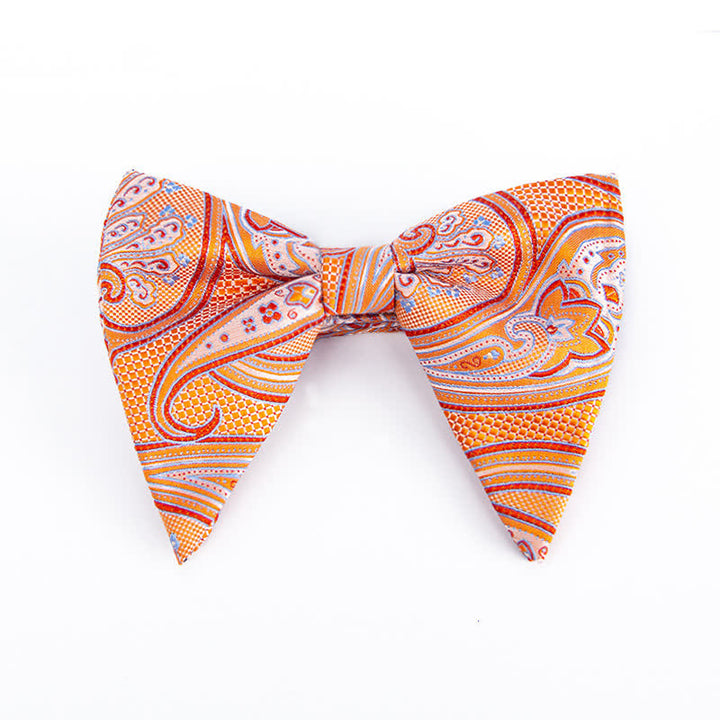 Men's Colorful Paisley Oversized Pointed Bow Tie - Yellow #3 - image 11
