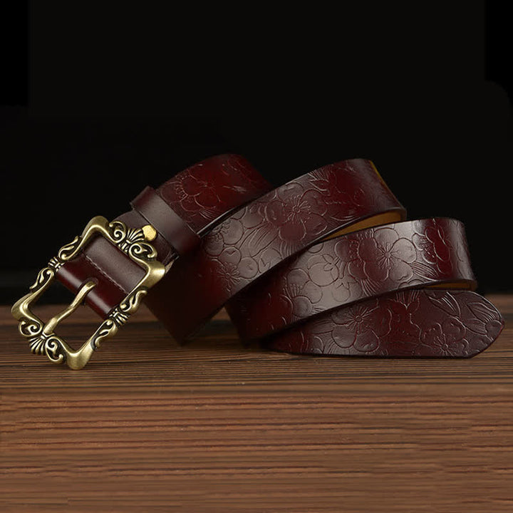Women's Retro Floral Decorative Leather Belt - image 13