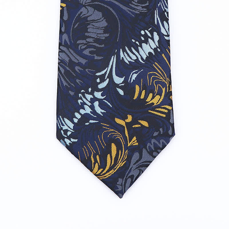 Men's Novelty Paisley Striped Flower Necktie - image 3