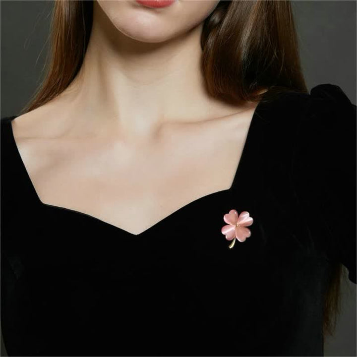 Women's Lucky Four-Leaf Clovers Brooch - image 6